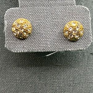 Avon Gold and crystal round studs